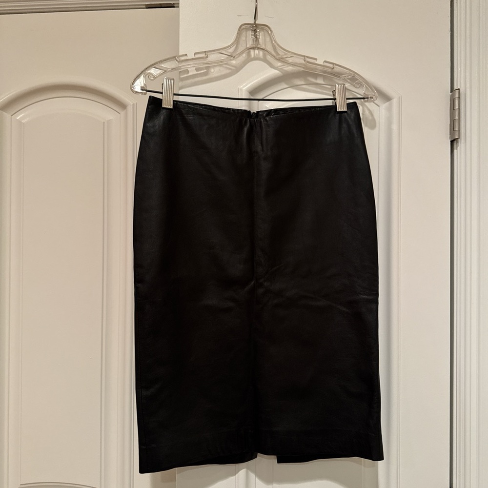 Women's Black Leather Skirt